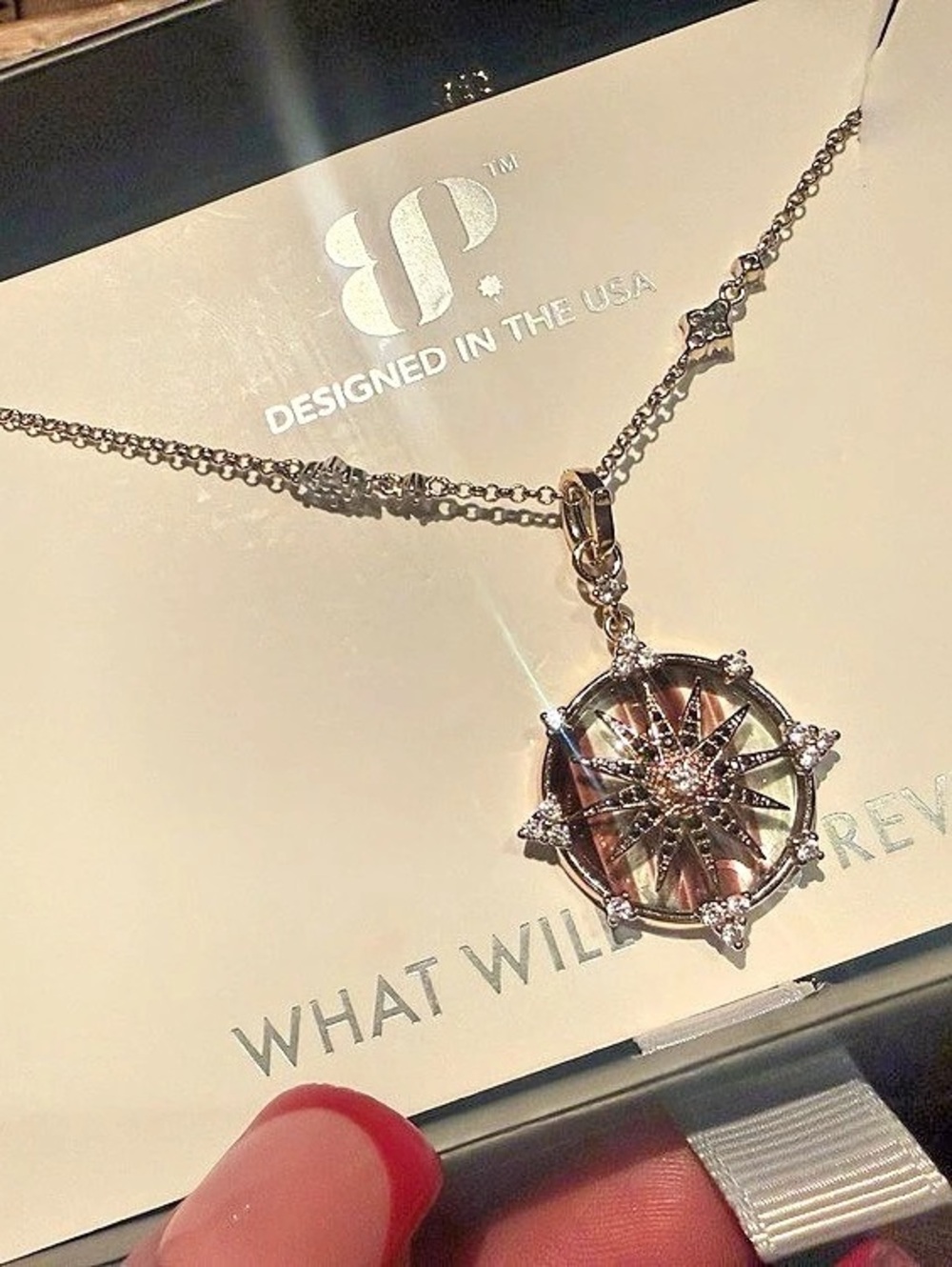 The Cosmic Navigator Pendant Necklace in Gold NWT